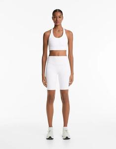 Леггинсы Oysho Comfortlux с высокой талией 20 см в цвете «кремовый»