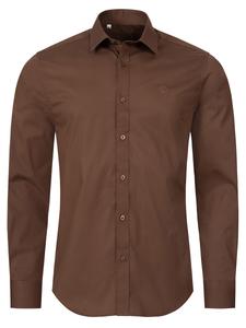 Рубашка Slim Fit на пуговицах Indumentum, коричневый