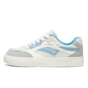 WARRIOR Высокие устойчивые к истиранию легкие дышащие скейтерские кроссовки мужские бело-серые голубые, цвет White Gray Light Blue