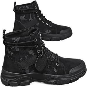 Мужские ботинки Qacksv с середины голени, походные ботинки для активного отдыха, военные тактические ботинки для мужчин, удобные, прочные с противоскользящей подошвой, черный