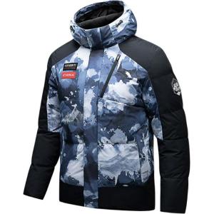 ANTA Куртка пуховая мужская, Old Wall Gray/All over Print/Basic Black