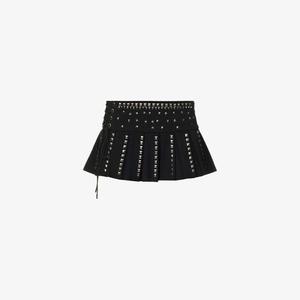 Мини-юбка Jaded London Onyx из стрейч-твила с декоративными шипами, черный