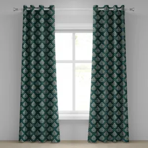 Шторы на люверсах из дамасской ткани ABAKUHAUS, французский узор, вдохновленный дизайном эпохи рококо, замысловатые мотивы эпохи Возрождения, декоративные двухпанельные шторы, 280 см x 175 см, темно-бирюзовый, цвет яичной скорлупы