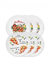 Набор пицца тарелок Napoli & Margherita ø 30,5 см 6 шт Van Well, с принтом