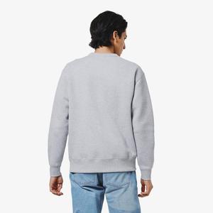 Мужская толстовка Lacoste из однотонного трикотажа пике с круглым вырезом, официальная модель, серый