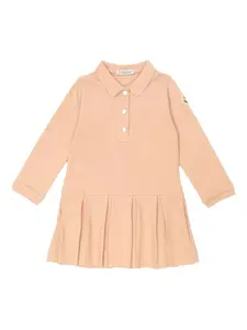 Платье-поло со складками Moncler Enfant, розовый