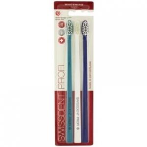 Профессиональная отбеливающая зубная щетка Trio Soft Бирюзовый Белый Синий — Упаковка из 3 шт., Swissdent