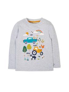 Frugi Футболка с длинными рукавами «Приключения» серого цвета