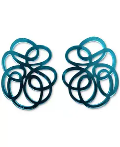 Миниатюрные серьги-гвоздики «Татьяна» с закругленными углами Swanky Designs, teal