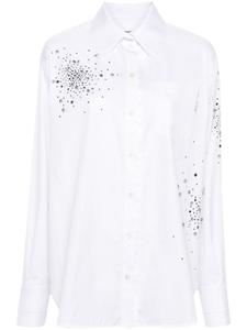 DES PHEMMES рубашка, украшенная кристаллами, белый