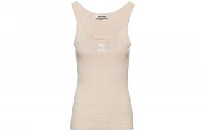 MIU MIU Женский бежевый топ-майка