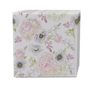 Набор салфеток из 4 шт., 100 % хлопок, 20x20 дюймов, элегантный свадебный цветочный узор