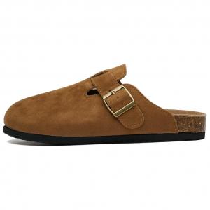 FOMOCE Скользоустойчивые закрытые тапочки унисекс коричневые, цвет Brown