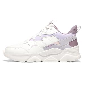 Теплые низкие повседневные кроссовки женские фиолетовые белые 361°