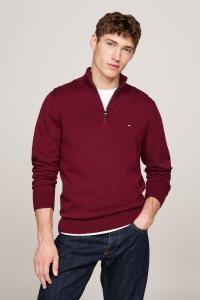 Джемпер на молнии из смеси хлопка и кашемира Tommy Hilfiger, красный