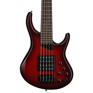 MTD Design Электрический бас MTD Kingston Super 5. Корпус из клена с сатинированной текстурой, окрас Dr. Brown's Burst, гриф из индийского лаурела. MTD MM/MM. Активная электроника.