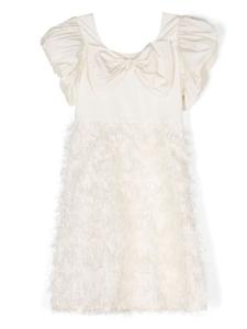 Miss Blumarine платье А-силуэта с бантом, нейтральный цвет