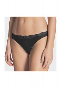 Женские однотонные кружевные трусы Etude Toujours на бедрах CALIDA, черный