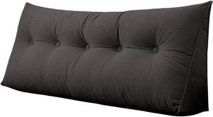 Generic Подушка-валик для изголовья кровати с несъемным чехлом, черная Black