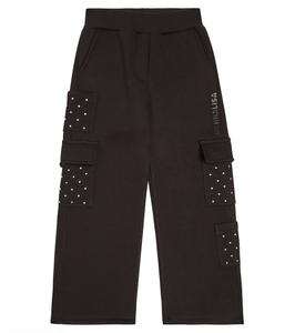 Спортивные брюки из джерси с заклепками Monnalisa, черный