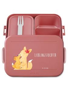 Mr. & Mrs. Panda Ланч-бокс с изображением лисы и надписью, пастельно-красный цвет