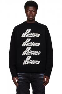 Свитер с вышитым логотипом вязка пике We11Done, черный