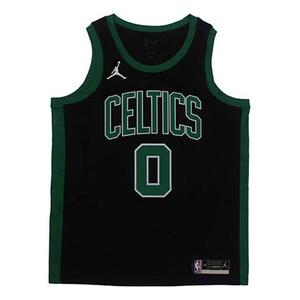 Майка Air Jordan NBA Sports Basketball Jersey Vest SW Fan Edition Boston Celtics Tatum No. 0 'Black Green', черный