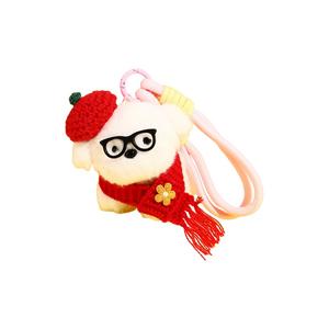 Очаровательные маленькие щенки плюшевый кулон 11см высота KUMAOYA, красный