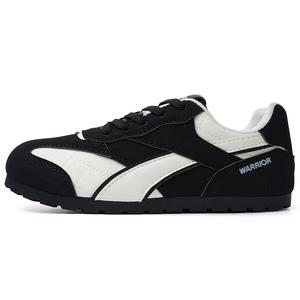 Женские повседневные туфли Warrior с устойчивостью к истиранию низкие черно-белые
