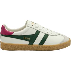 Женские классические кожаные кроссовки Medallist Gola, White/Evergreen/Fuchsia
