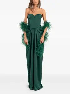 Макси-платье без бретелек Ana Radu, зеленый