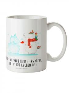 Детская кружка Единорог-снеговик с надписью белого цвета Mr. & Mrs. Panda