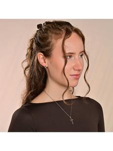 Adeliás Женские серьги - серьги-кольца на шарнирах из нержавеющей стали серебристого цвета