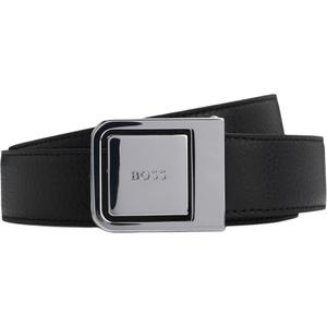 HUGO BOSS Кожаный ремень мужской черный, Black