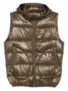 Стеганый жилет с капюшоном Herno, зеленый