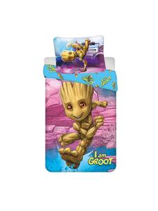 Пододеяльник и наволочка из хлопкового постельного белья I am Groot синего цвета размером 140x200 см COFI 1453, 140 x 200 см