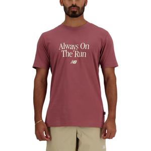 New Balance Футболка Sport Essentials мужская, моющаяся, бордово-красная