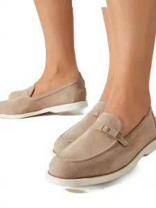 Лоферы Tower с ремешком, украшенным кристаллами Le Silla, бежевый