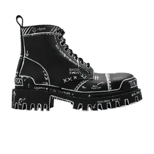 Ботинки Balenciaga Strike Lace-Up Boot 'Marker Pen Print - Black', черный