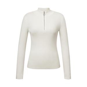 Свитер женский Deep Breath с небольшим воротником-трубой, белый