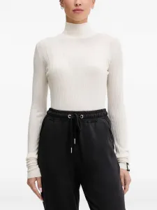 Свитер с воротником-стойкой в рубчик Colmar, нейтральный