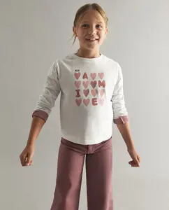 Футболка с сердечками Sfera, цвет Crudo