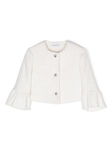 Monnalisa твидовый жакет на пуговицах, белый