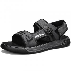 LINGPAO Мужские пляжные сандалии серые, цвет Gray