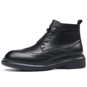 KACHILANG Мужские черно-коричневые ботинки на щиколотку с черной флисовой подкладкой, цвет Black Fleece-Lined