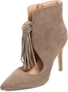 Женские ботильоны MOOMMO с кисточками, на шпильке, с зауженным носком, боковой молнией, вырезами, для платья, на тонком высоком каблуке 10 см, замшевые сандалии-ботильоны, винтажные, розовые, размер 4 M US