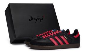 Кроссовки SAMBA OG противоскользящие износостойкие низкие унисекс черные красные Adidas Originals