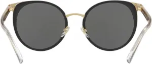 Женские солнцезащитные очки Versace, черные линзы, металлическая оправа, 54 мм, Light Gold