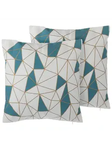 Декоративная подушка Beliani 2er Set Deko CLARKIA, цвет weiß/blau/gold