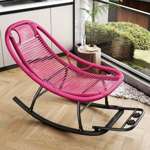 Fantasy Вращающееся кресло-качалка из ротанга, модель 2024, цвет rose pink